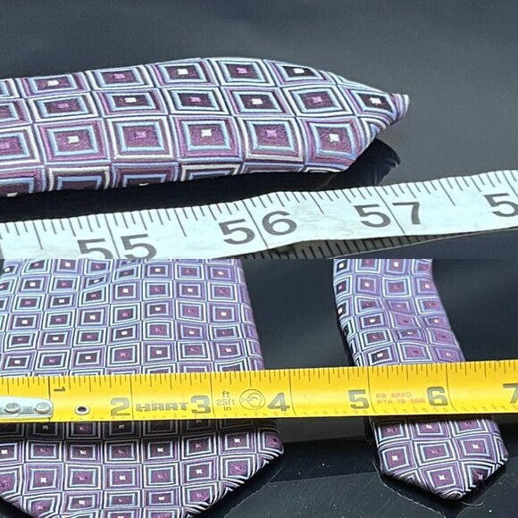 Donald J. Trump Designer Tie Men One Size 100% Silk Purple  Donald j. Trump Designer Tie Men One Size 100% Silk Purple Geometric Adjustable